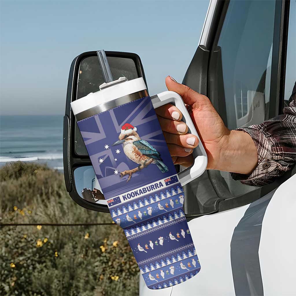 Aussie Kookaburra Merry Christmas Blue Style Custom Stanley Cup 40 oz 30 oz Tumbler With Handle
