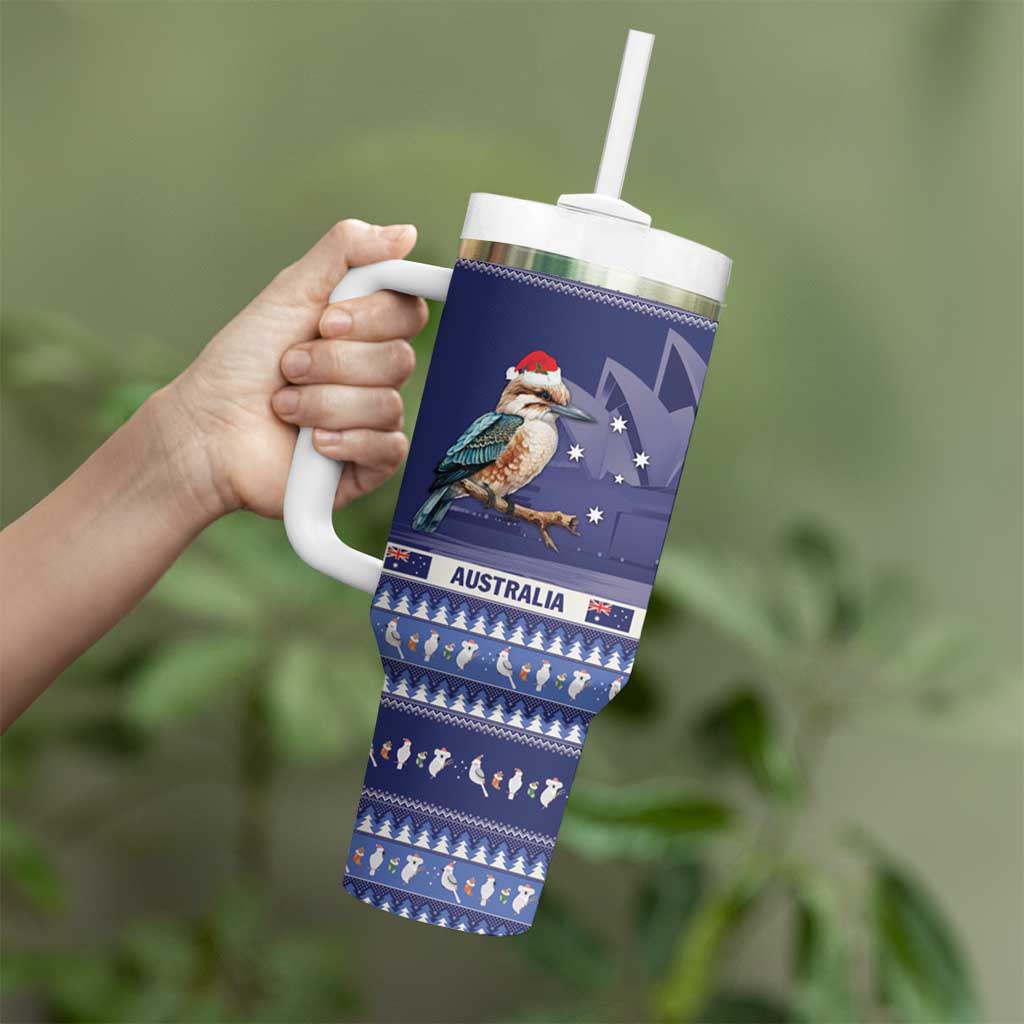 Aussie Kookaburra Merry Christmas Blue Style Custom Stanley Cup 40 oz 30 oz Tumbler With Handle