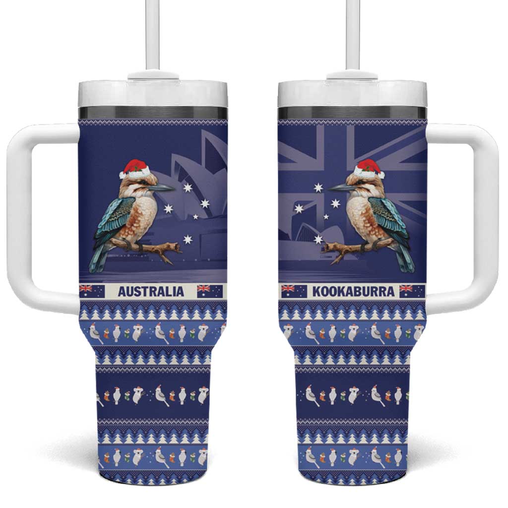 Aussie Kookaburra Merry Christmas Blue Style Custom Stanley Cup 40 oz 30 oz Tumbler With Handle