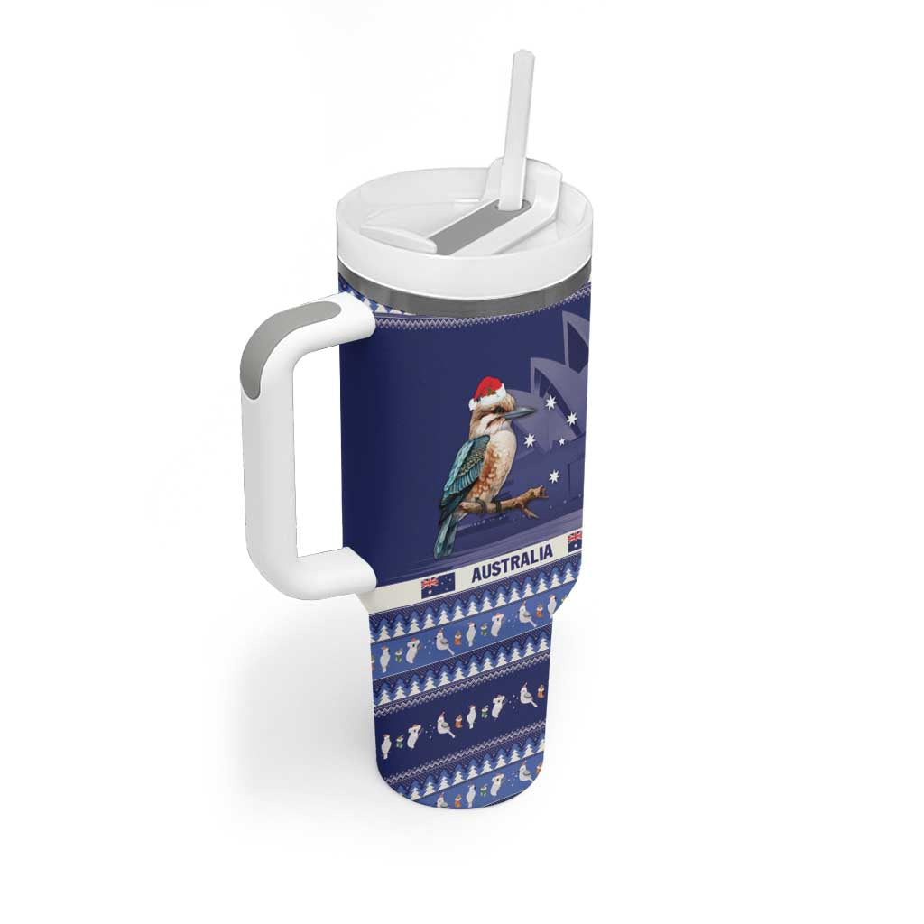 Aussie Kookaburra Merry Christmas Blue Style Custom Stanley Cup 40 oz 30 oz Tumbler With Handle