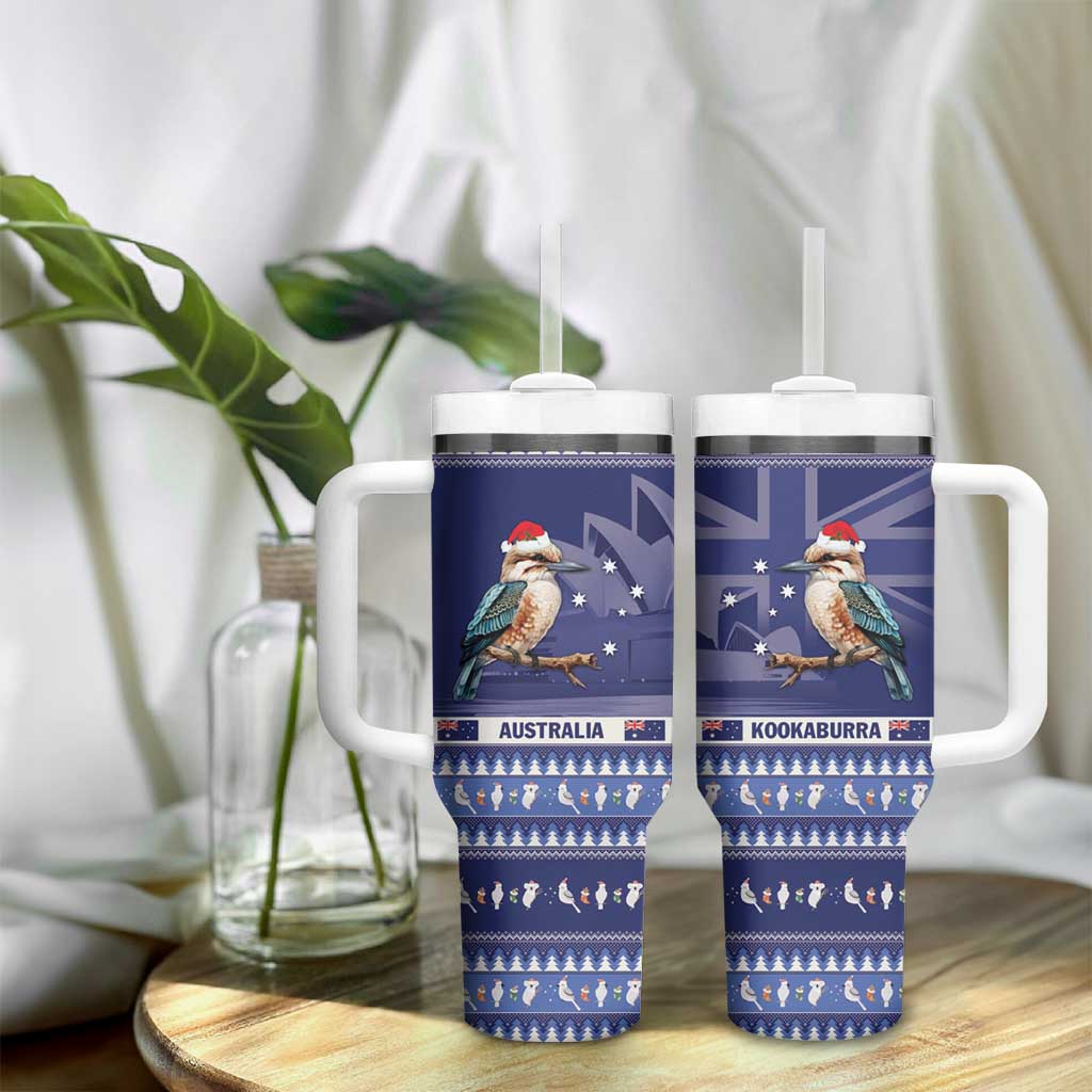 Aussie Kookaburra Merry Christmas Blue Style Custom Stanley Cup 40 oz 30 oz Tumbler With Handle