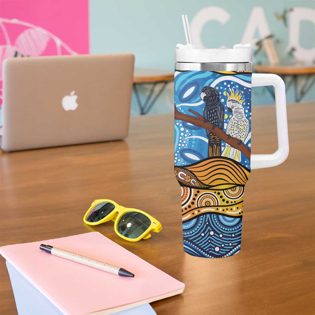 Australia Birds Aboriginal Art Custom Stanley Cup 40 oz 30 oz Tumbler With Handle