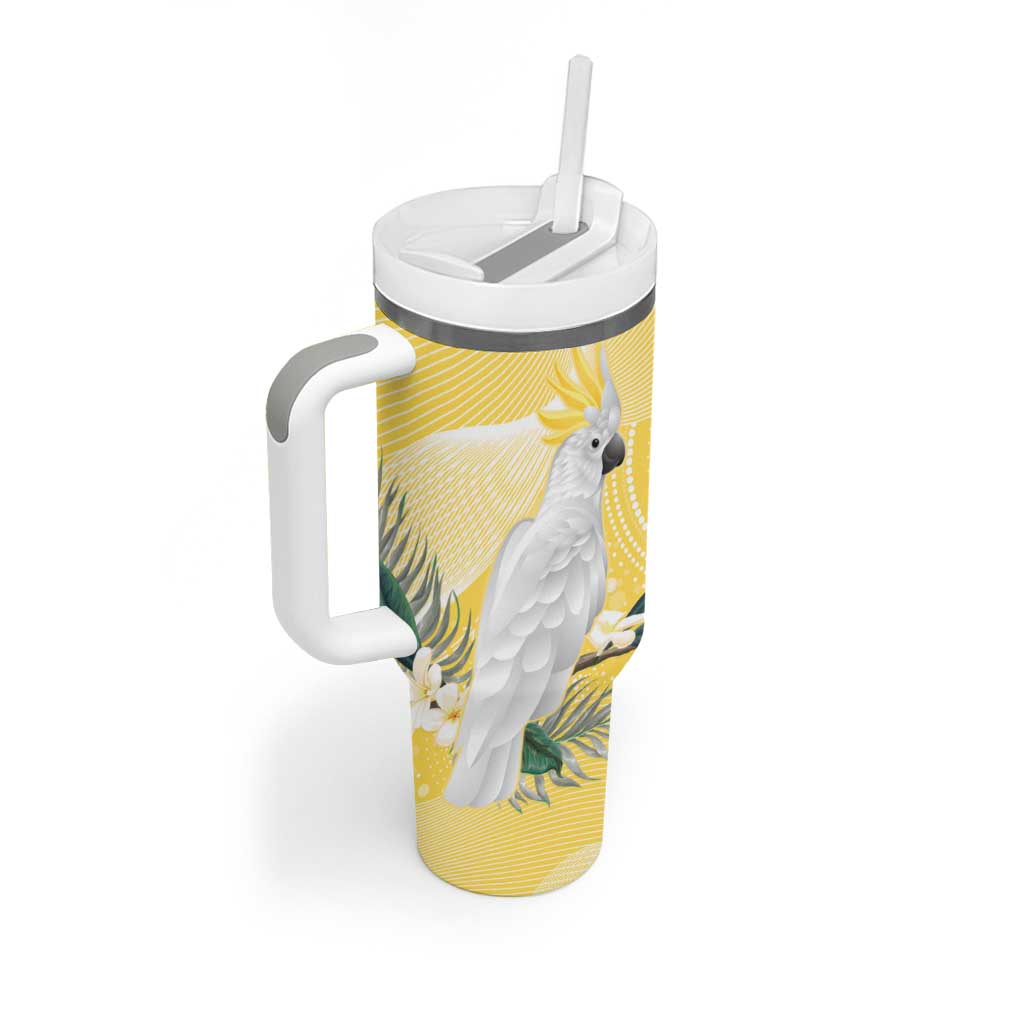 Australia Cacatua Galerita Sulphur-Crested Cockatoo - Aboriginal Art Custom Stanley Cup 40 oz 30 oz Tumbler With Handle