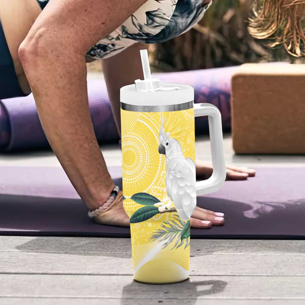 Australia Cacatua Galerita Sulphur-Crested Cockatoo - Aboriginal Art Custom Stanley Cup 40 oz 30 oz Tumbler With Handle