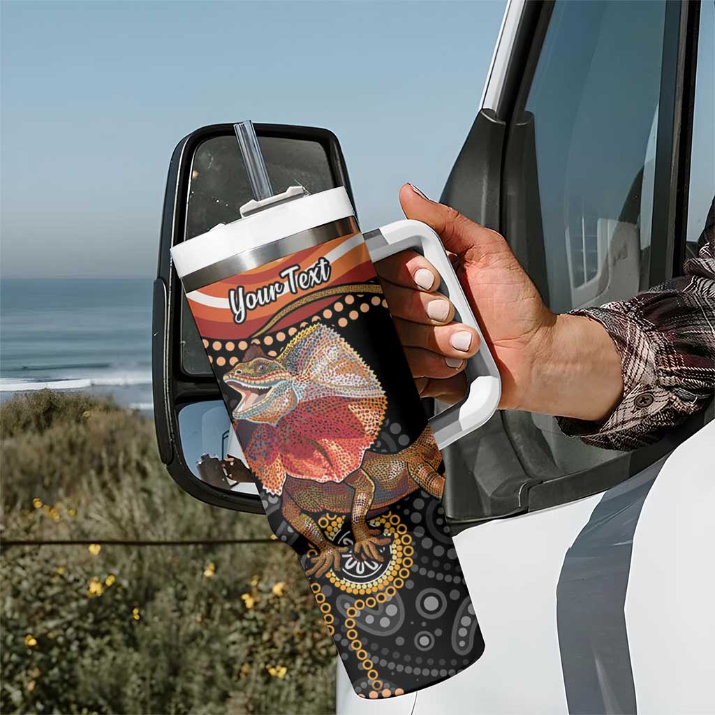 Australia Frilled Lizard Aboriginal Art Custom Stanley Cup 40 oz 30 oz Tumbler With Handle