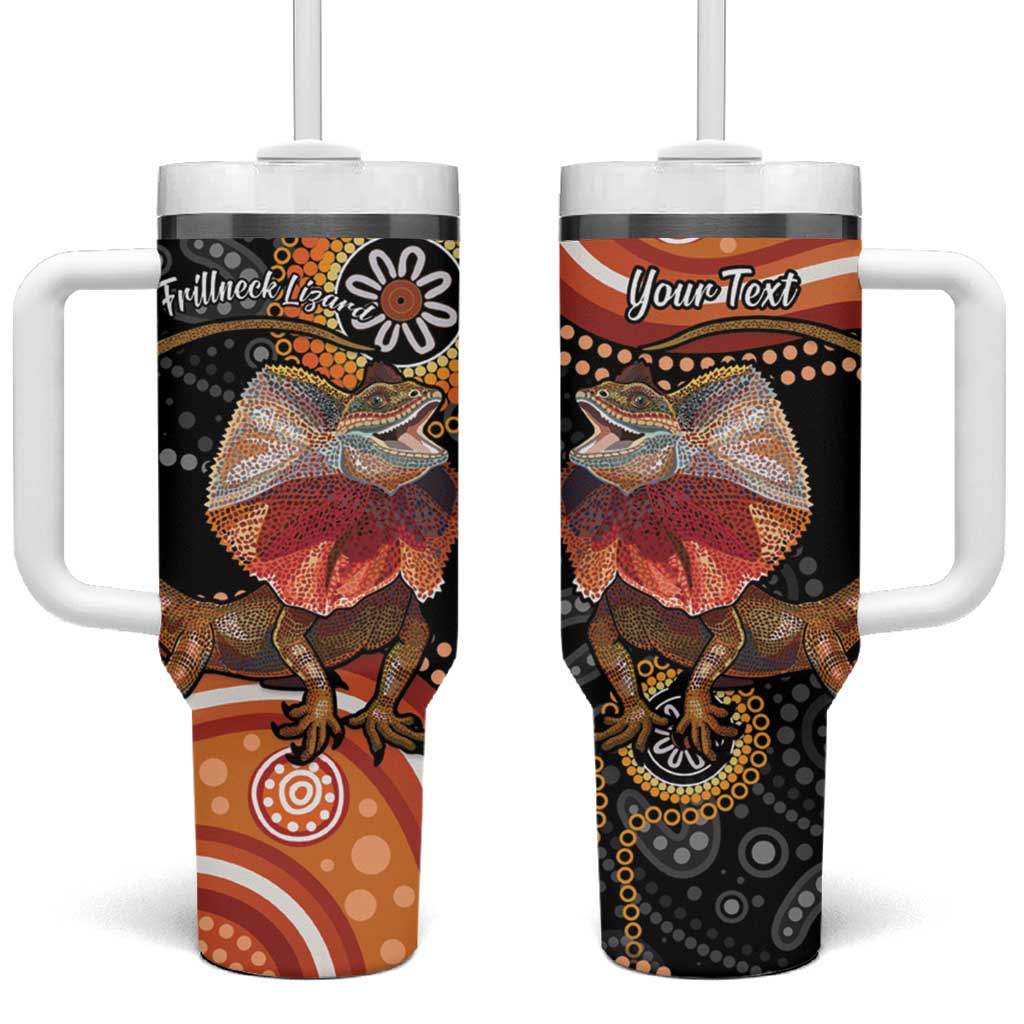 Australia Frilled Lizard Aboriginal Art Custom Stanley Cup 40 oz 30 oz Tumbler With Handle