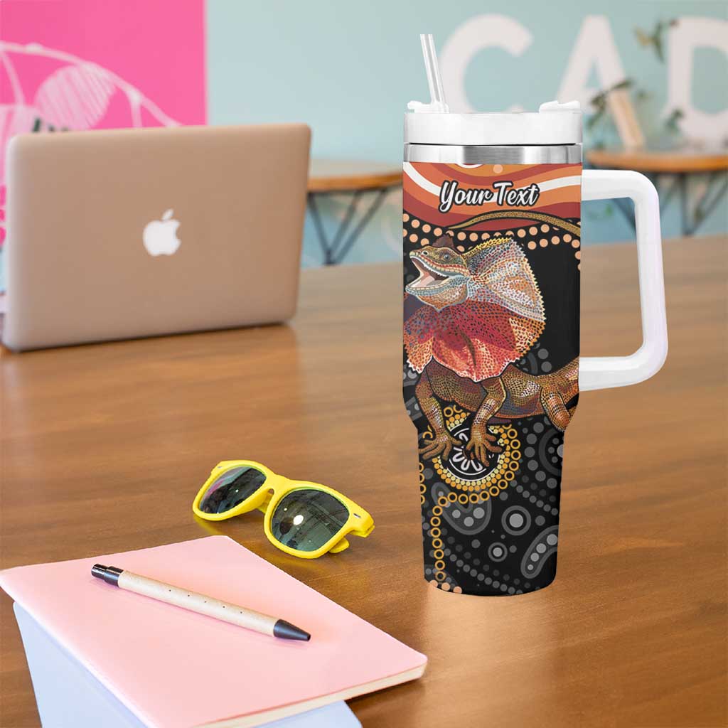 Australia Frilled Lizard Aboriginal Art Custom Stanley Cup 40 oz 30 oz Tumbler With Handle