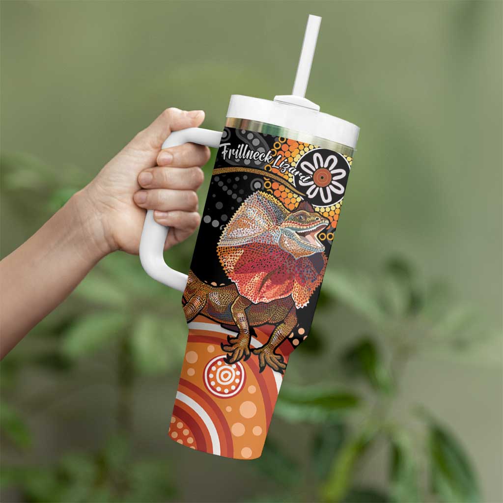 Australia Frilled Lizard Aboriginal Art Custom Stanley Cup 40 oz 30 oz Tumbler With Handle