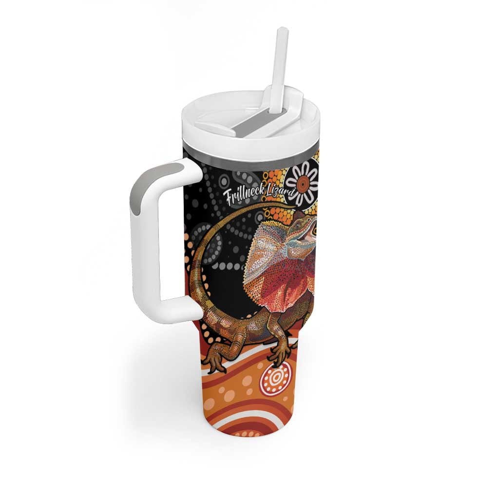 Australia Frilled Lizard Aboriginal Art Custom Stanley Cup 40 oz 30 oz Tumbler With Handle