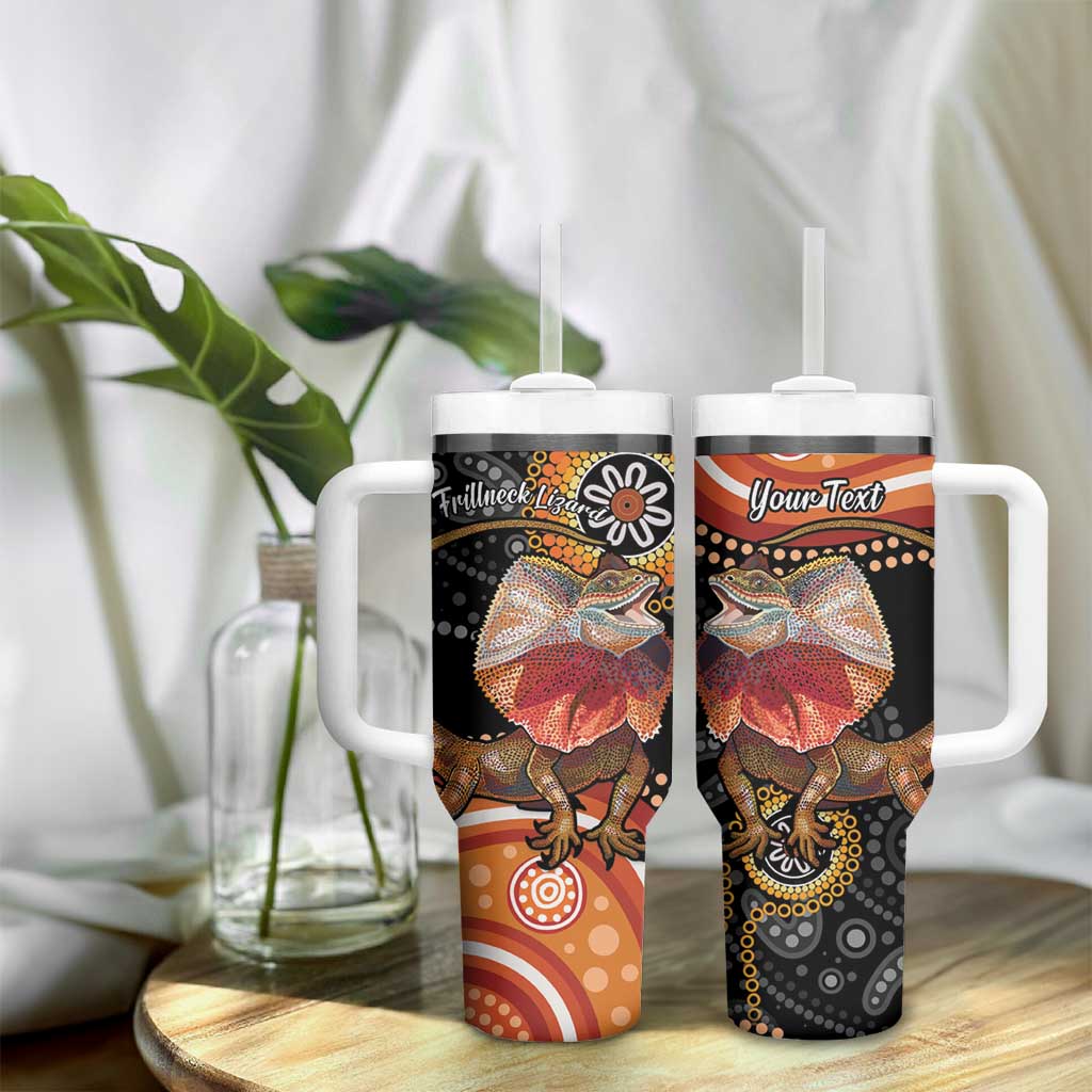 Australia Frilled Lizard Aboriginal Art Custom Stanley Cup 40 oz 30 oz Tumbler With Handle