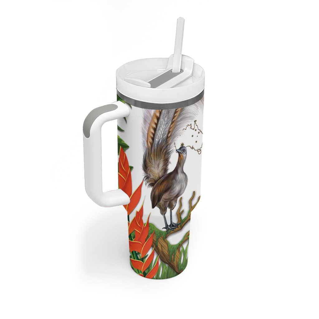 Australia Superb Lyrebird Aussie Map - Rainforest Vibes Custom Stanley Cup 40 oz 30 oz Tumbler With Handle