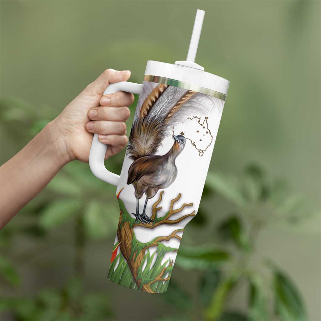 Australia Superb Lyrebird Aussie Map - Rainforest Vibes Custom Stanley Cup 40 oz 30 oz Tumbler With Handle