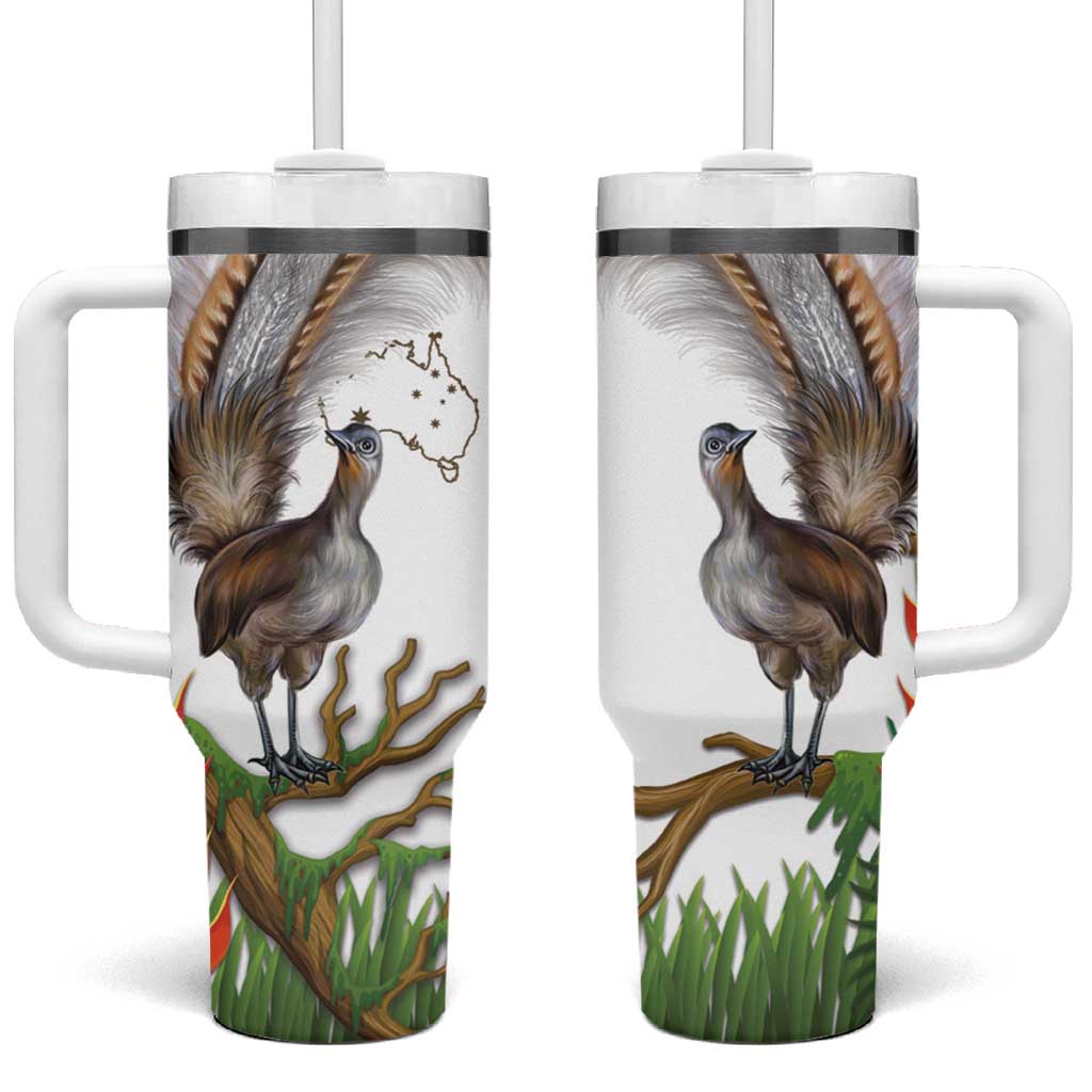 Australia Superb Lyrebird Aussie Map - Rainforest Vibes Custom Stanley Cup 40 oz 30 oz Tumbler With Handle