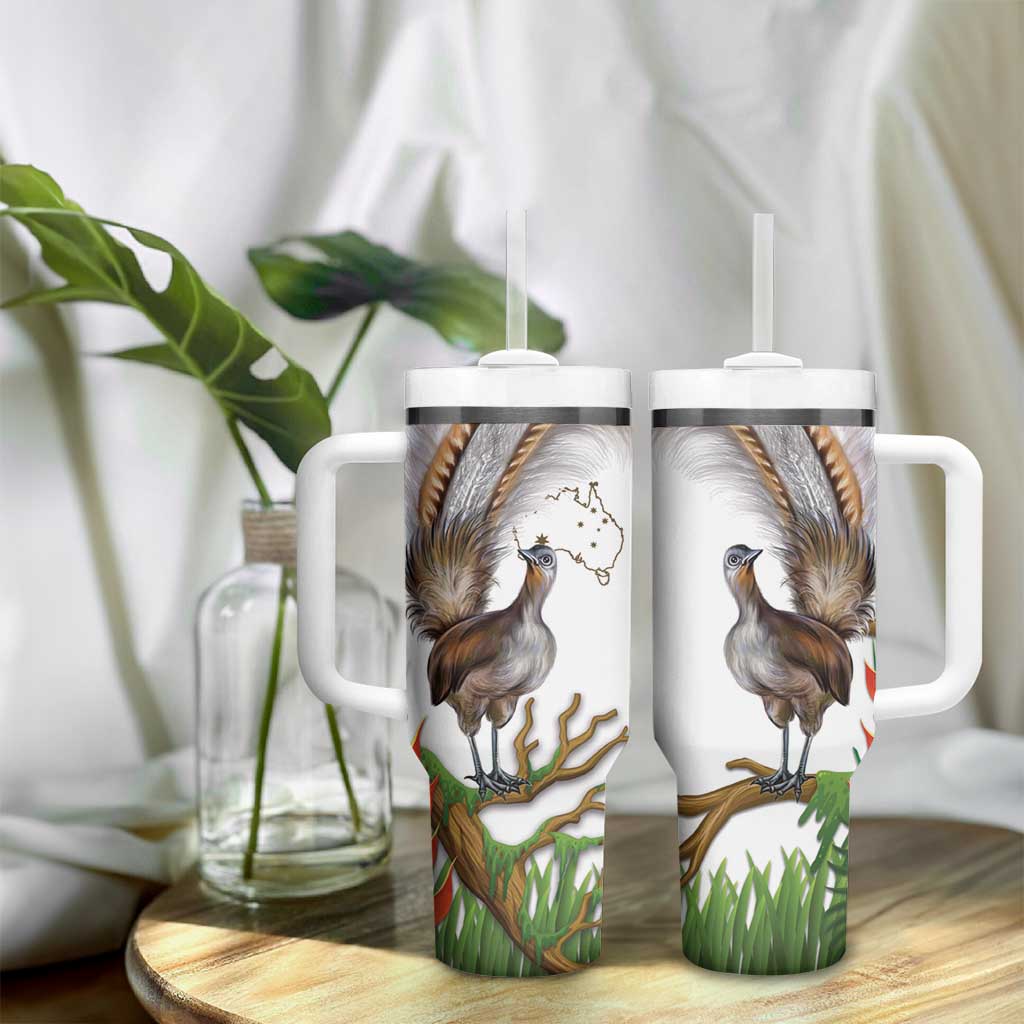 Australia Superb Lyrebird Aussie Map - Rainforest Vibes Custom Stanley Cup 40 oz 30 oz Tumbler With Handle
