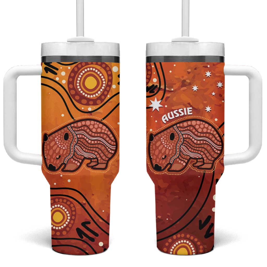 Australia Wombat Indigenous Art Custom Stanley Cup 40 oz 30 oz Tumbler With Handle