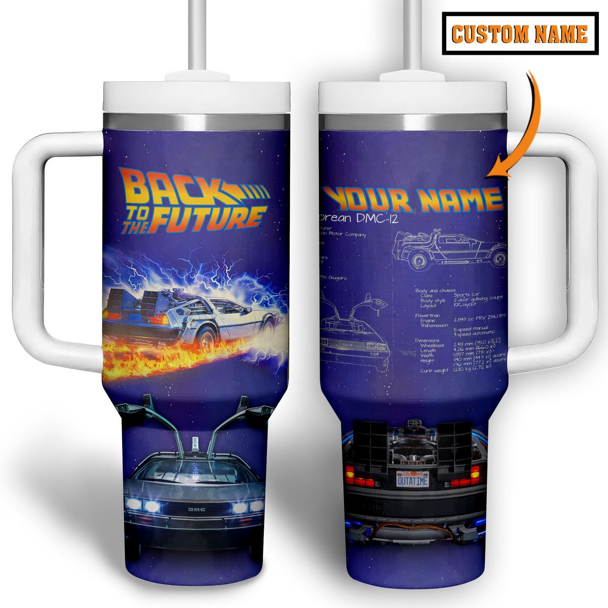 Back to the Future Movies Custom Stanley Cup 40 oz 30 oz Tumbler With Handle
