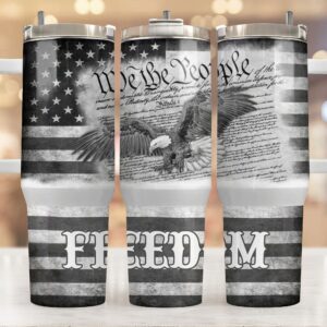 Bald Eagle American Flag Custom Stanley Cup 40 oz 30 oz Tumbler With Handle