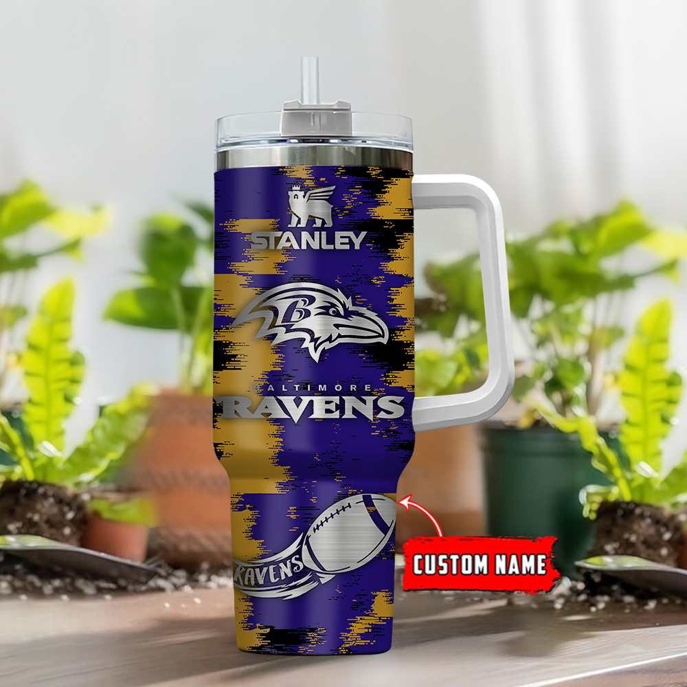 Baltimore Ravens NFL Custom Stanley Cup 40 oz 30 oz Tumbler With Handle