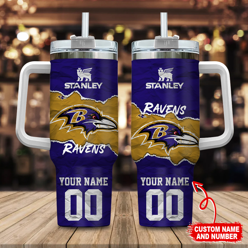 Baltimore Ravens NFL Custom Stanley Cup 40 oz 30 oz Tumbler With Handle