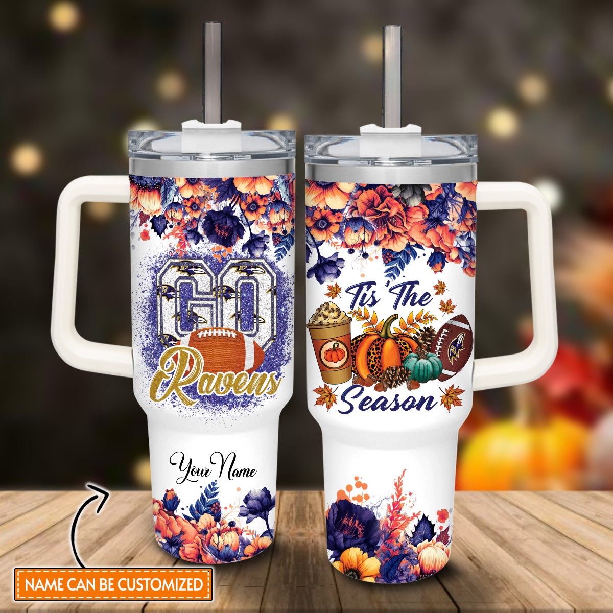 Baltimore Ravens NFL Custom Stanley Cup 40 oz 30 oz Tumbler With Handle