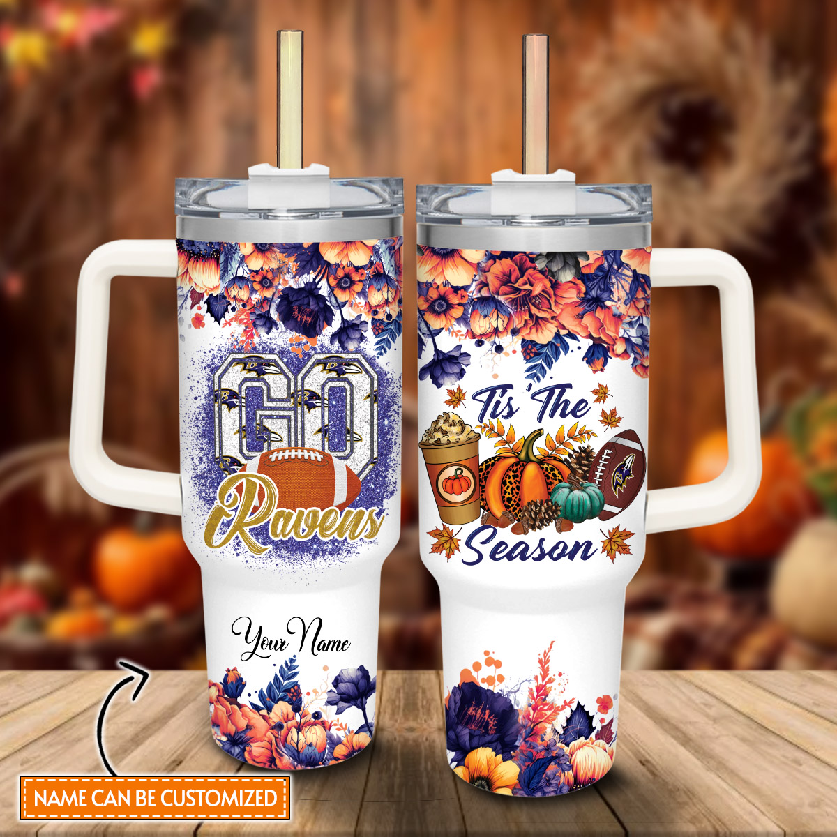 Baltimore Ravens NFL Custom Stanley Cup 40 oz 30 oz Tumbler With Handle