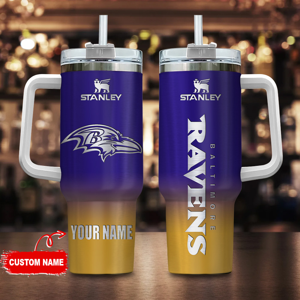Baltimore Ravens NFL Custom Stanley Cup 40 oz 30 oz Tumbler With Handle