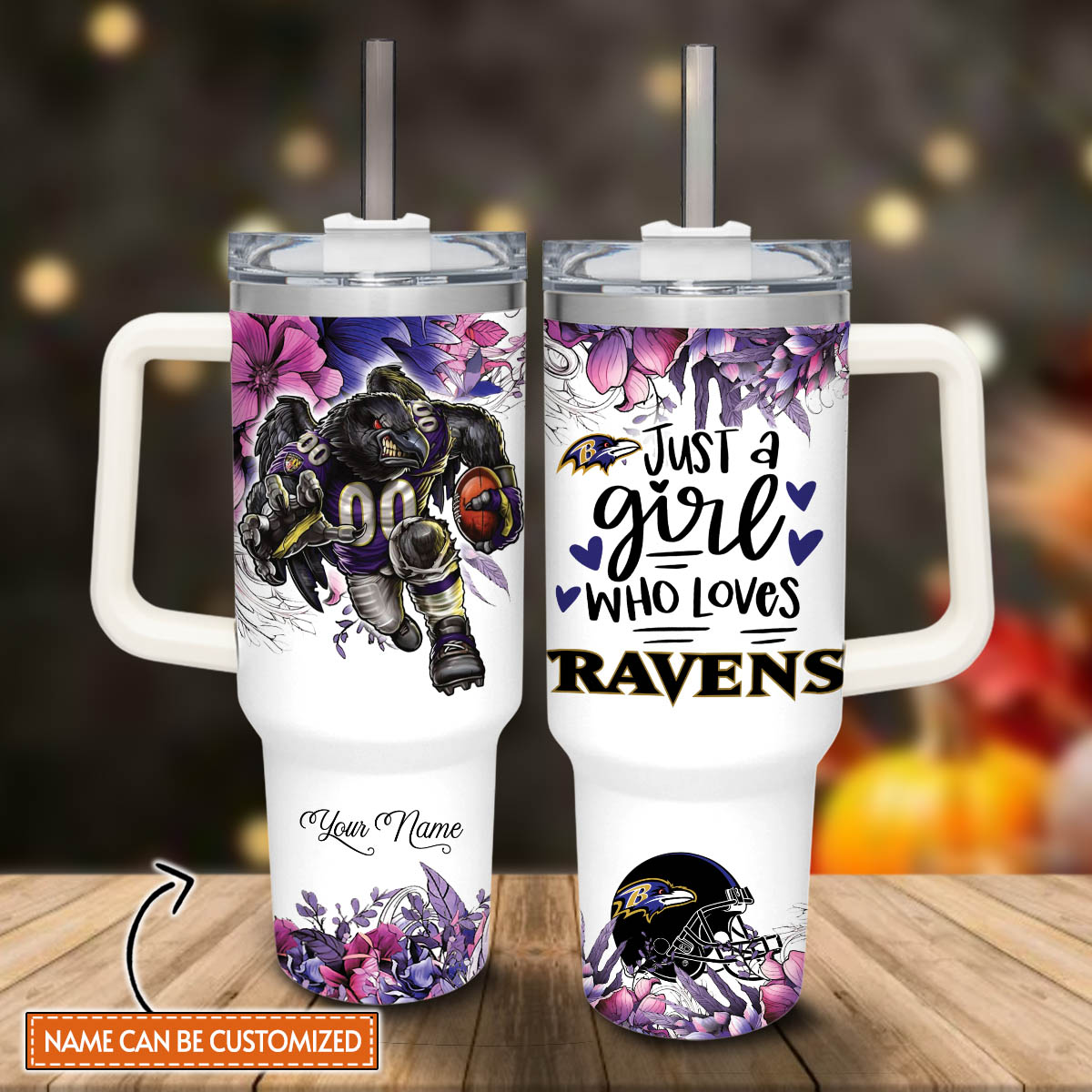 Baltimore Ravens NFL Custom Stanley Cup 40 oz 30 oz Tumbler With Handle