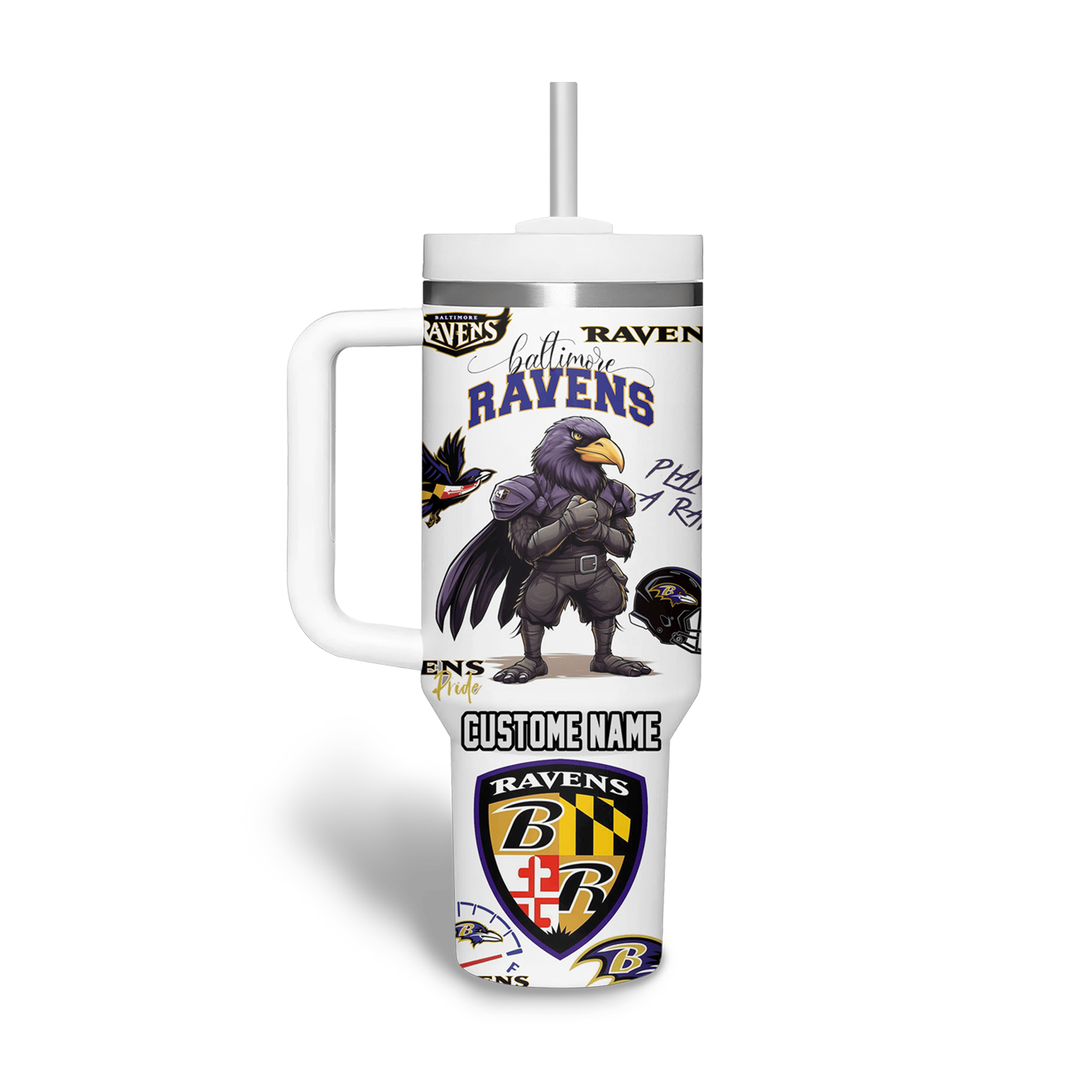 Baltimore Ravens NFL Custom Stanley Cup 40 oz 30 oz Tumbler With Handle