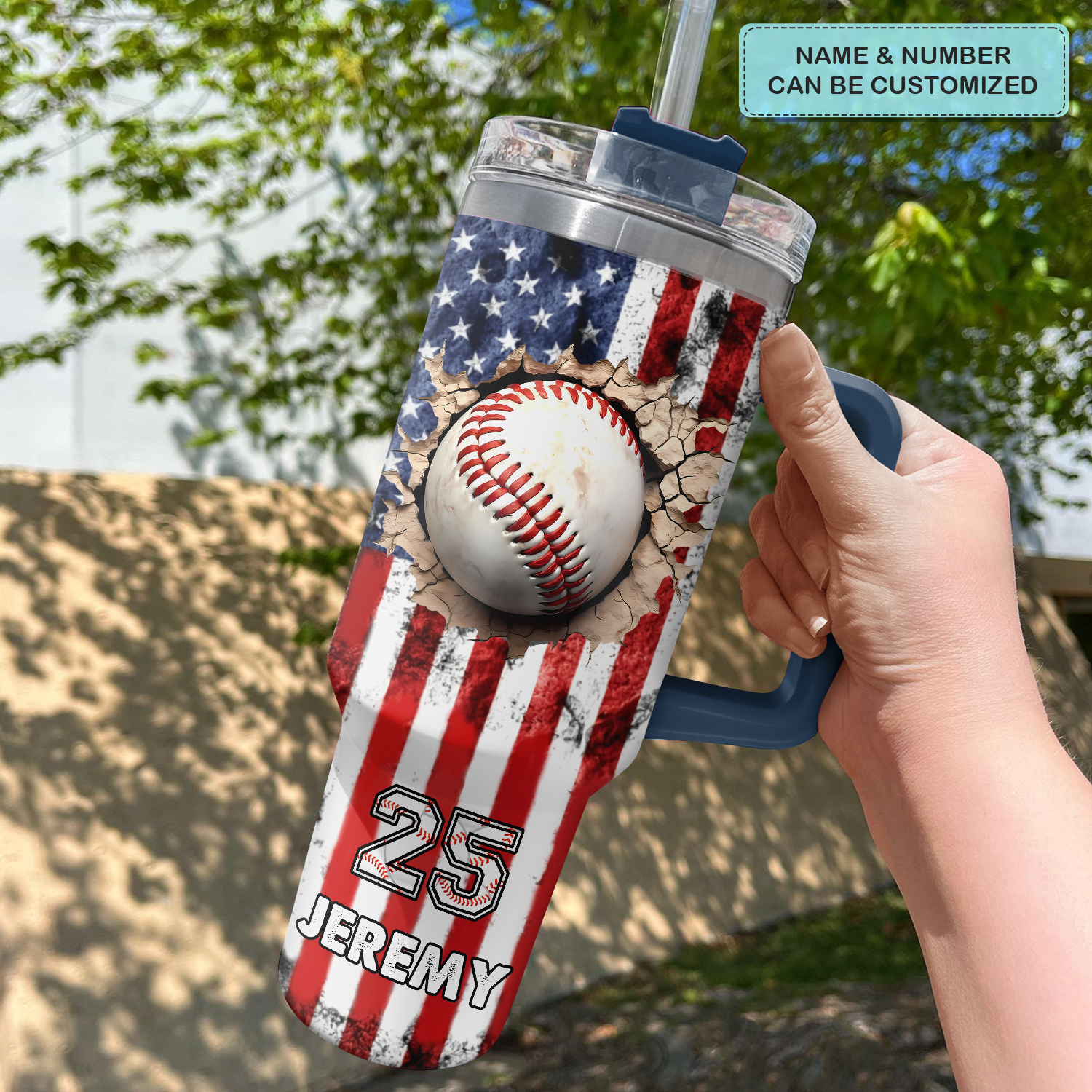 Baseball Custom Stanley Cup 40 oz 30 oz Tumbler With Handle