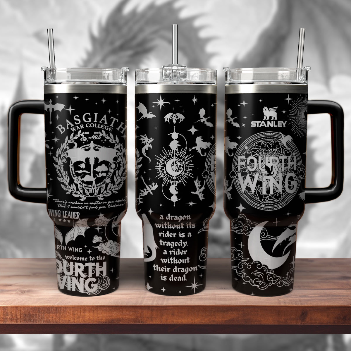 Basgiath War College Fourth Wing Custom Stanley Cup 40 oz 30 oz Tumbler With Handle