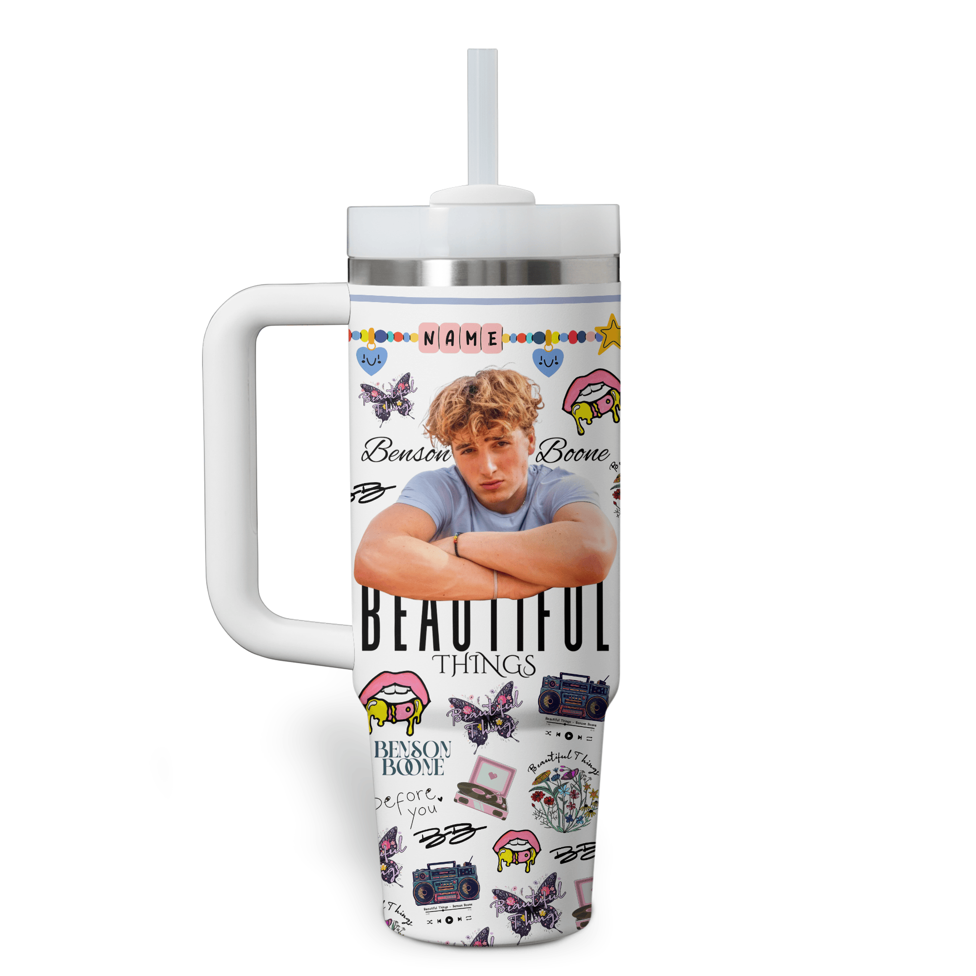 Benson Boone Music Custom Stanley Cup 40 oz 30 oz Tumbler With Handle