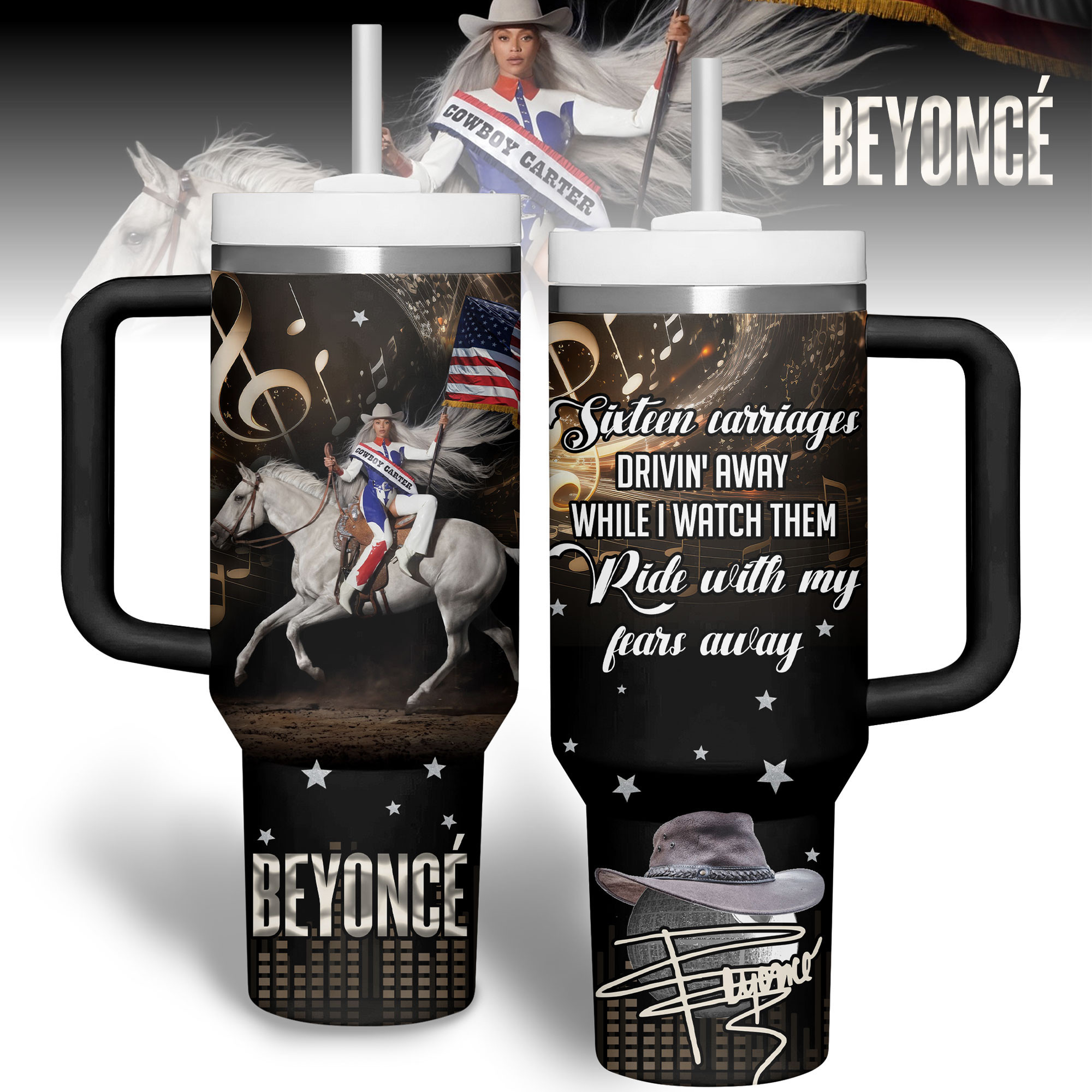 Beyonce Music Custom Stanley Cup 40 oz 30 oz Tumbler With Handle