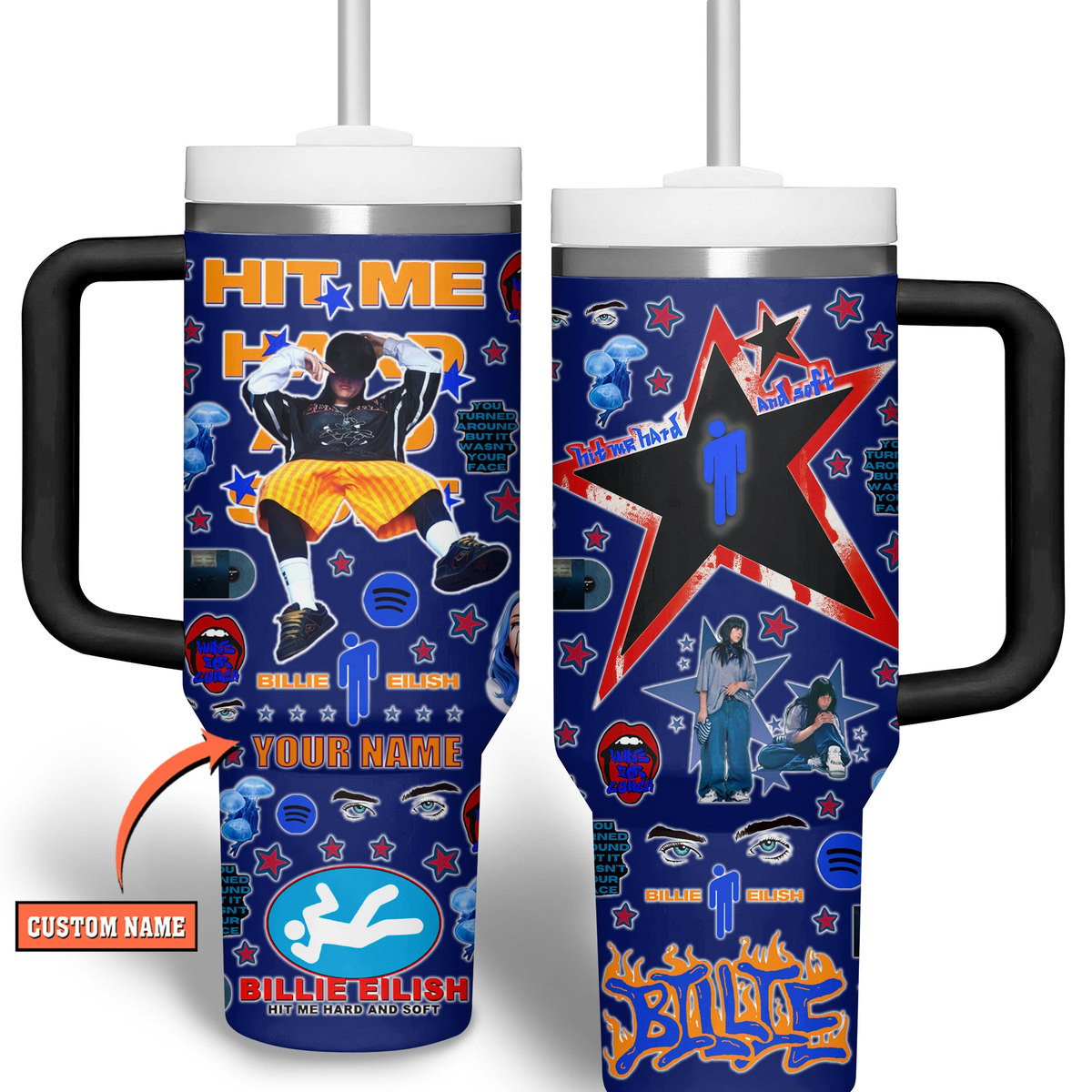 Billie Eilish Music Custom Stanley Cup 40 oz 30 oz Tumbler With Handle