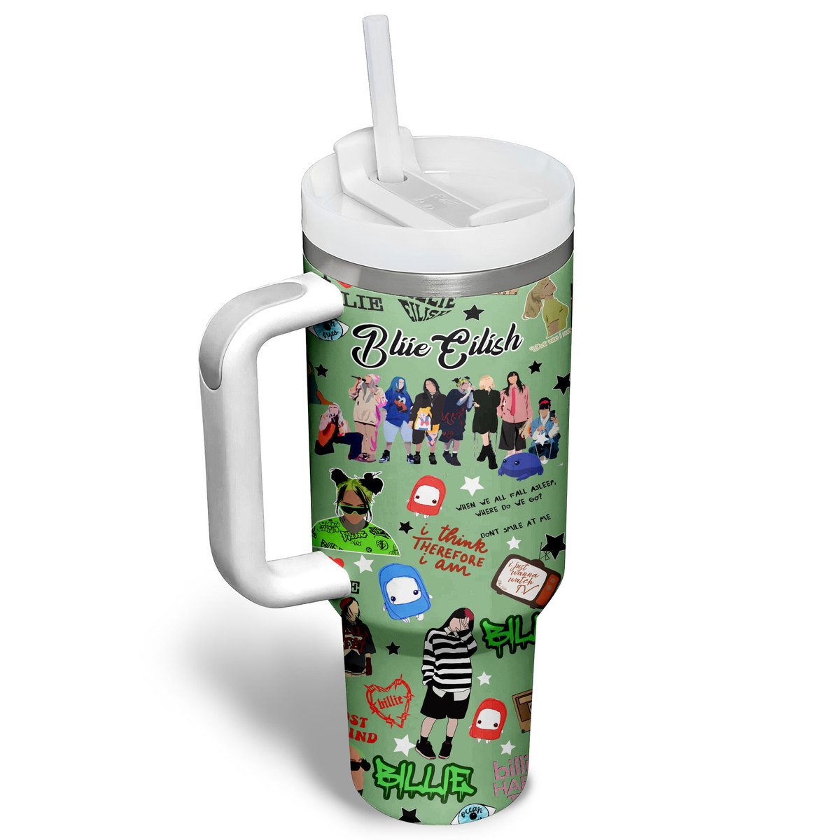 Billie Eilish Music Custom Stanley Cup 40 oz 30 oz Tumbler With Handle