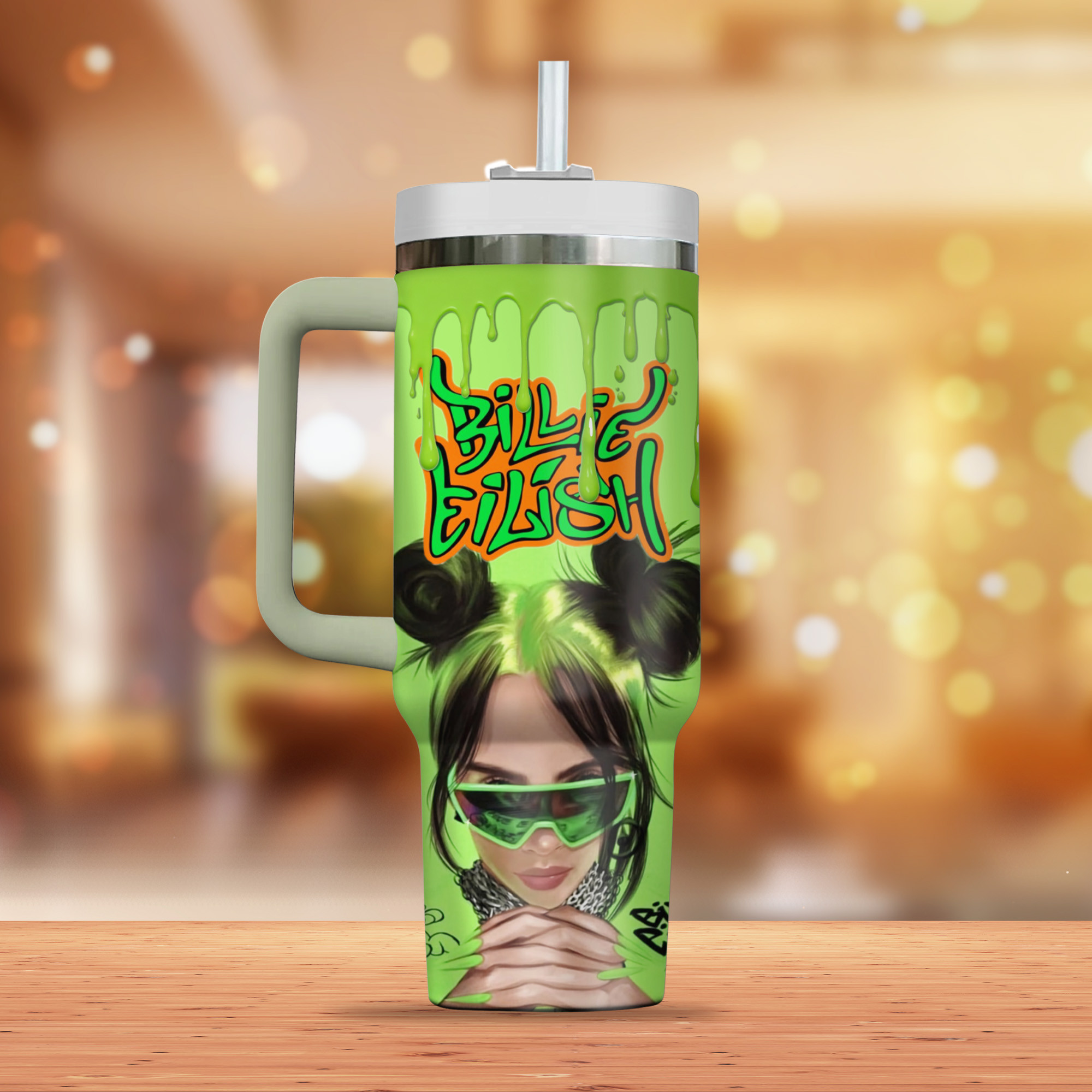 Billie Eilish Music Custom Stanley Cup 40 oz 30 oz Tumbler With Handle