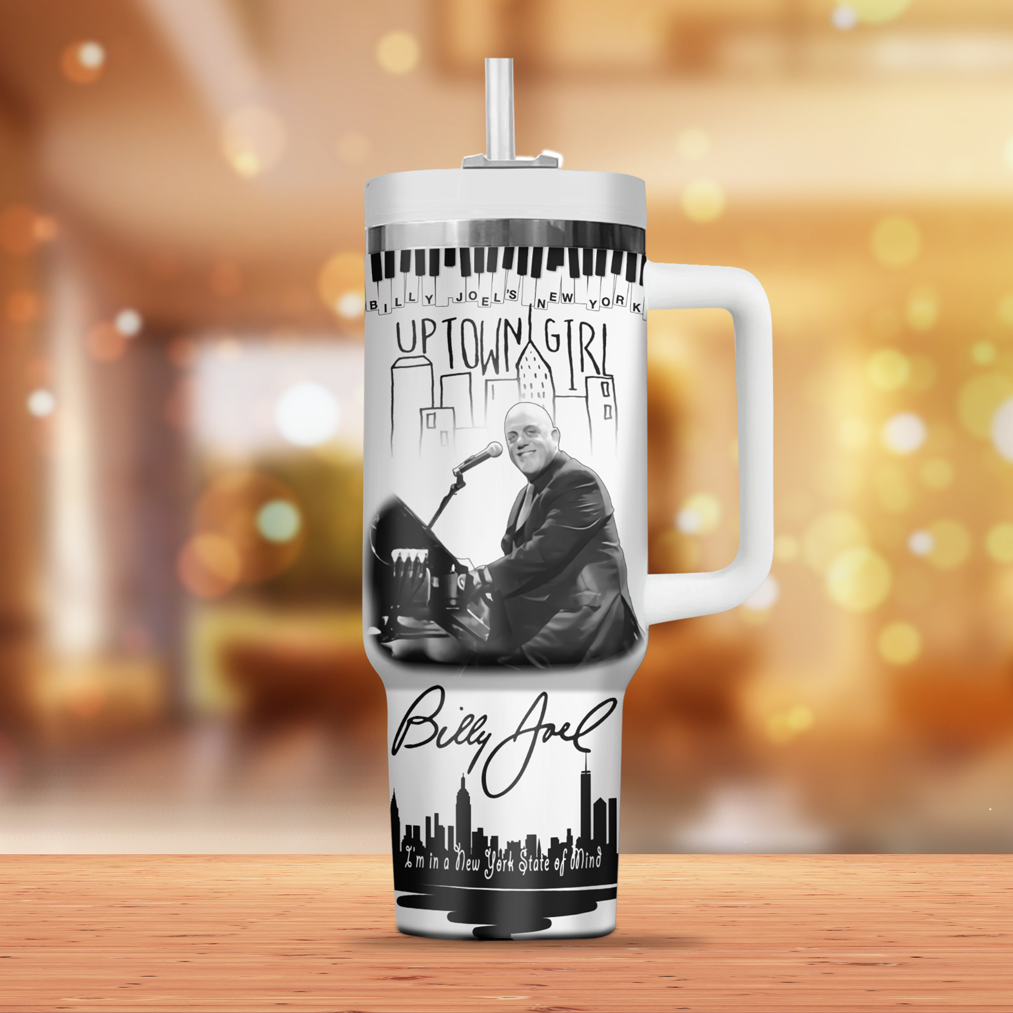 Billy Joel Music Custom Stanley Cup 40 oz 30 oz Tumbler With Handle