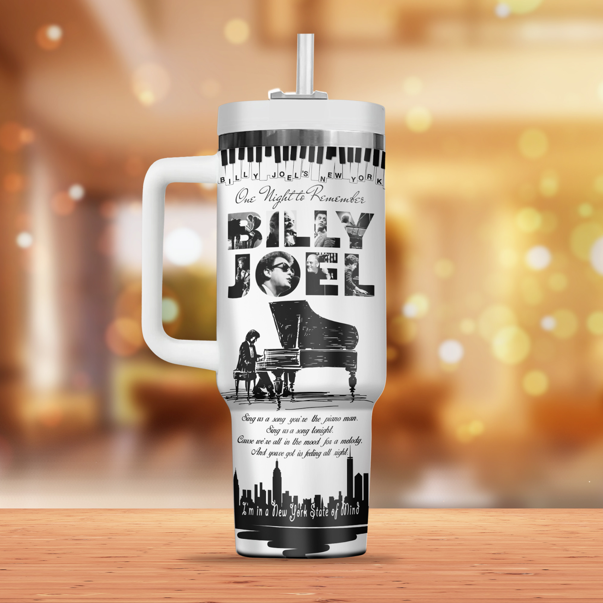Billy Joel Music Custom Stanley Cup 40 oz 30 oz Tumbler With Handle