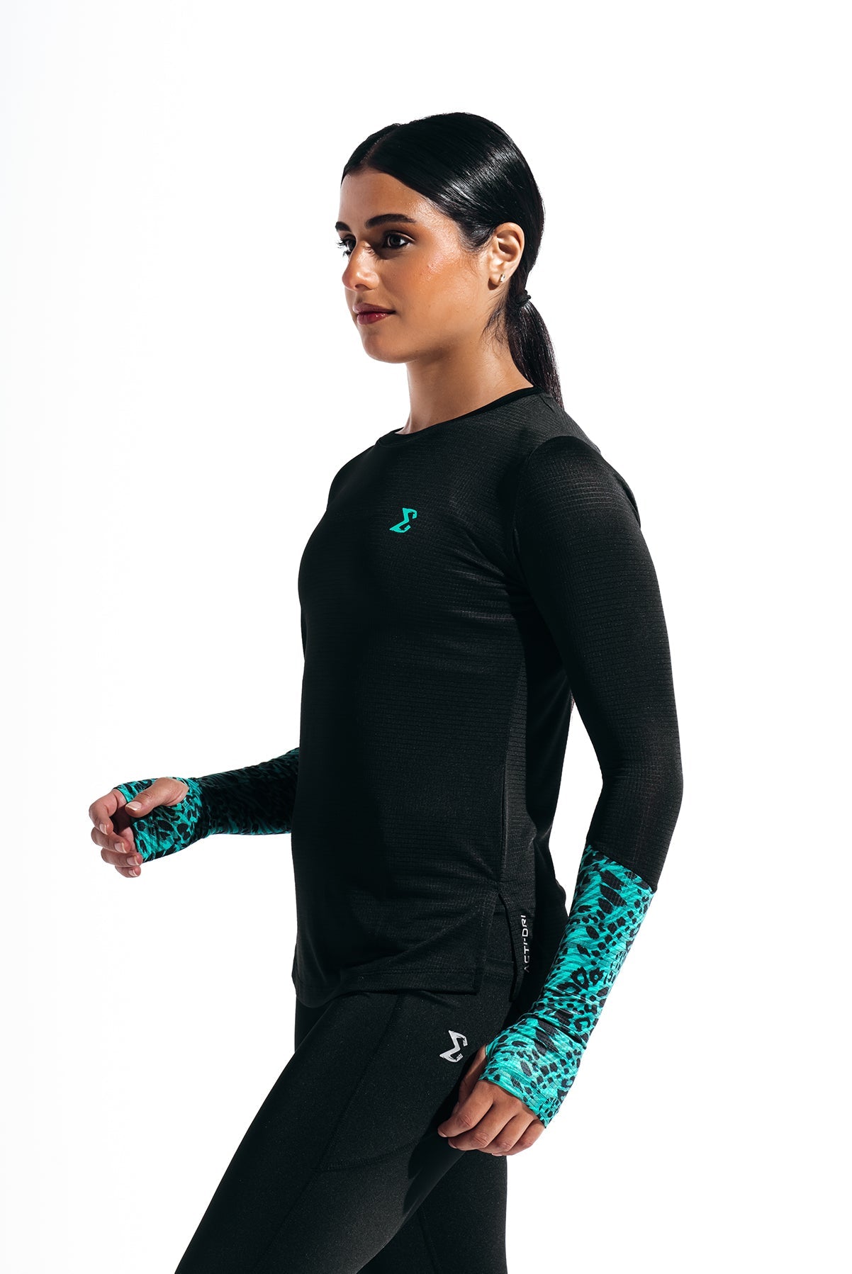 Black Basic Gym Sport Workout Long Sleeve T-Shirt