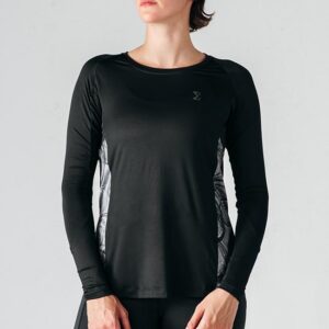 Black Gaia Gym Sport Workout Long Sleeve T-Shirt