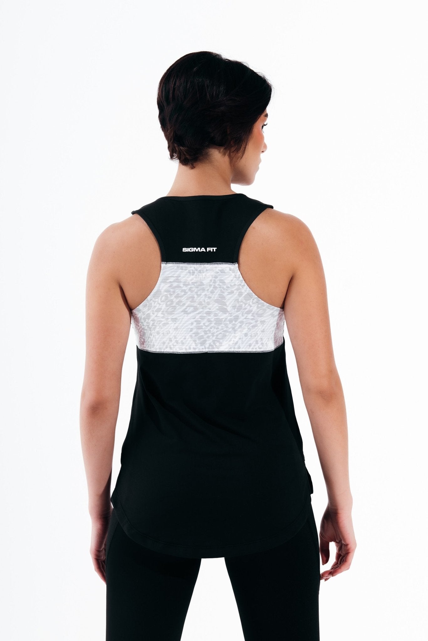 Black Racer Back Gym Sport Workout Tank Top