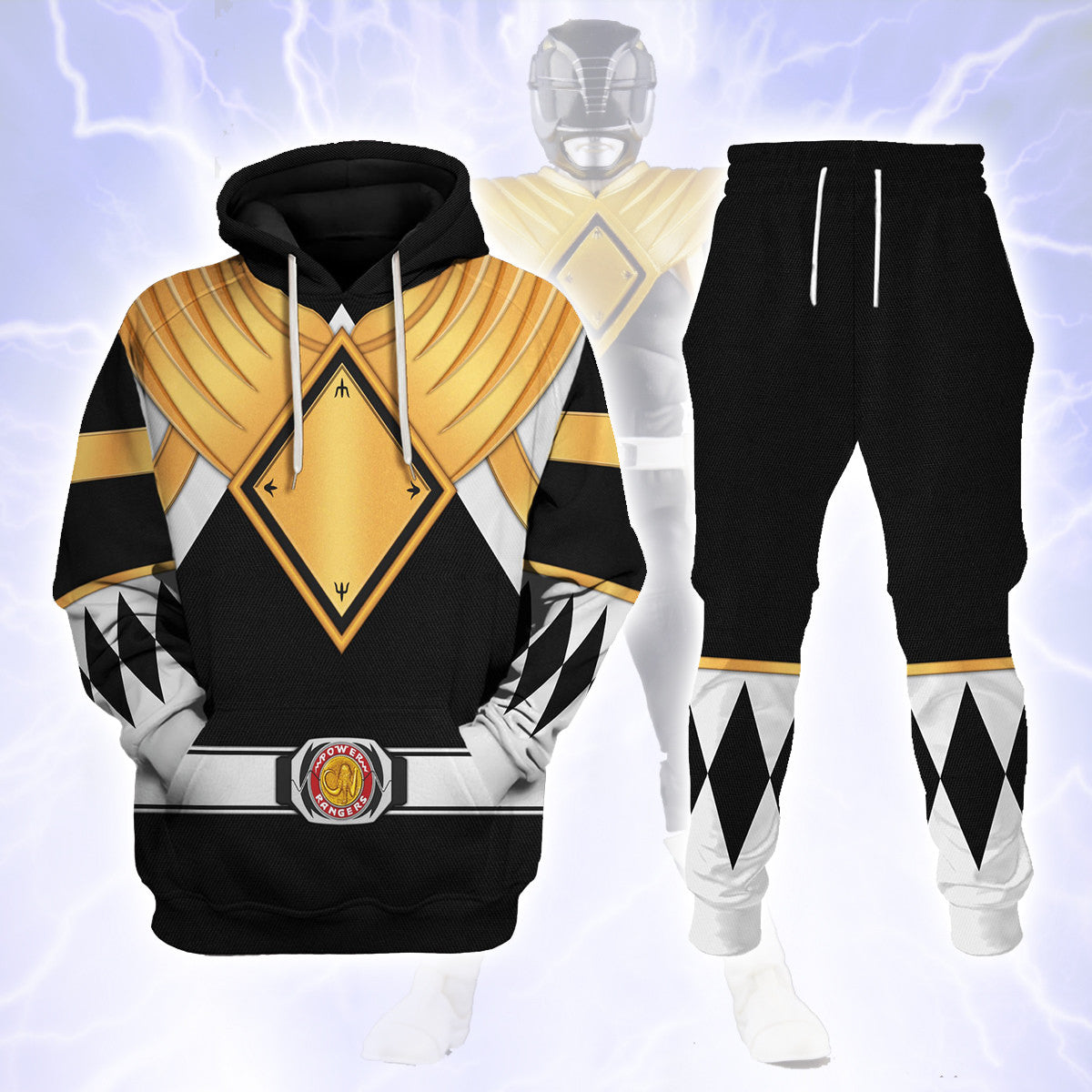 Black Ranger Dragon Shield Hoodies Sweatshirt T-shirt Hawaiian - Stormmerch Exclusive