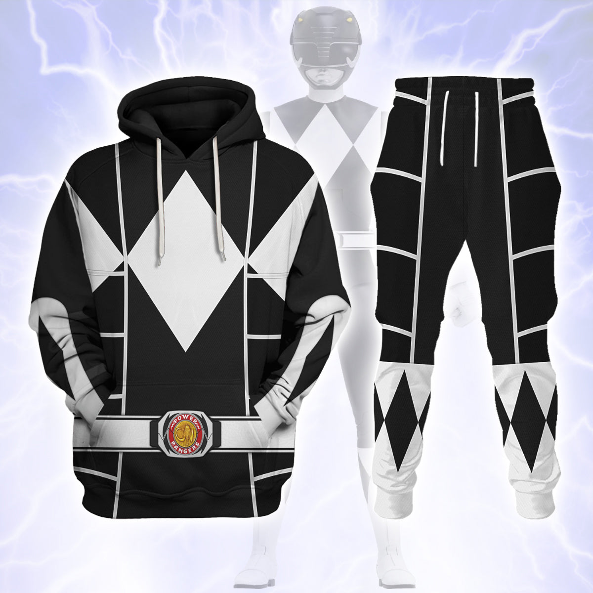 Black Ranger Mighty Morphin Cosplay Hoodies Sweatshirt T-shirt Hawaiian - Stormmerch Exclusive