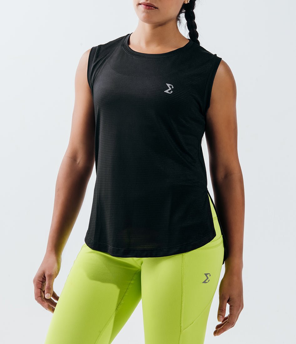 Black Shooting Star Gym Sport Workout Tank Top