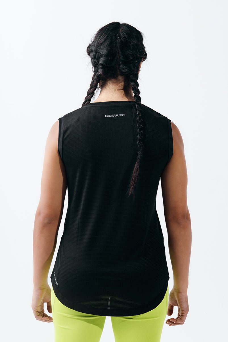 Black Shooting Star Gym Sport Workout Tank Top
