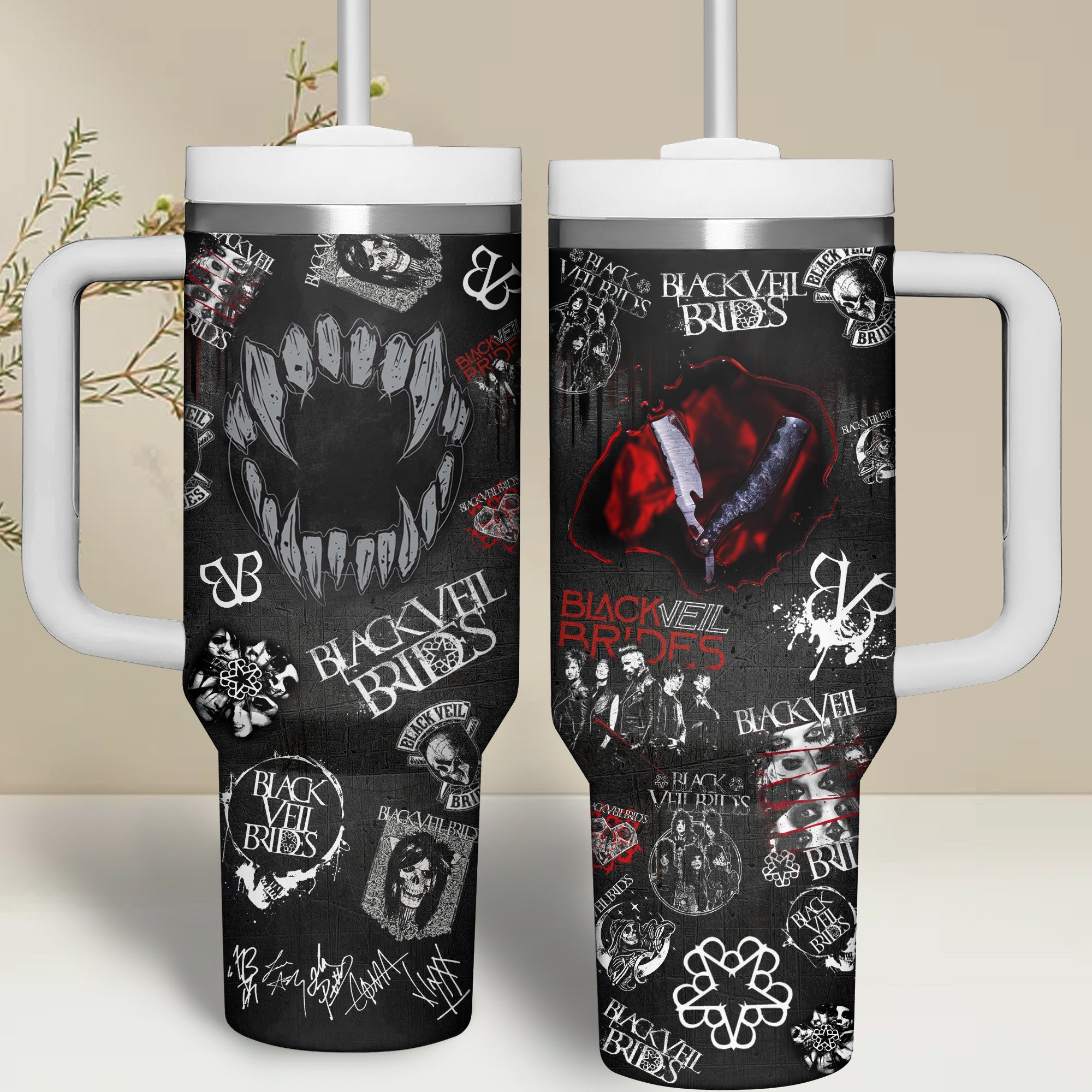 Black Veil Brides Music Custom Stanley Cup 40 oz 30 oz Tumbler With Handle