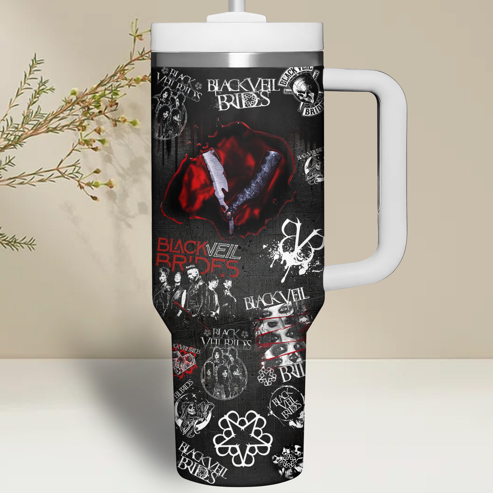 Black Veil Brides Music Custom Stanley Cup 40 oz 30 oz Tumbler With Handle