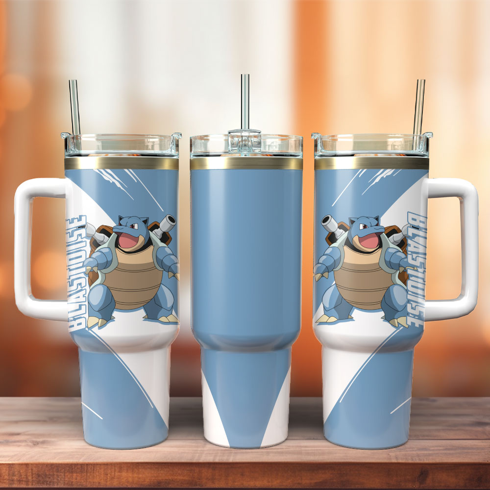 Blastoise Pokemon Anime Custom Stanley Cup 40 oz 30 oz Tumbler With Handle