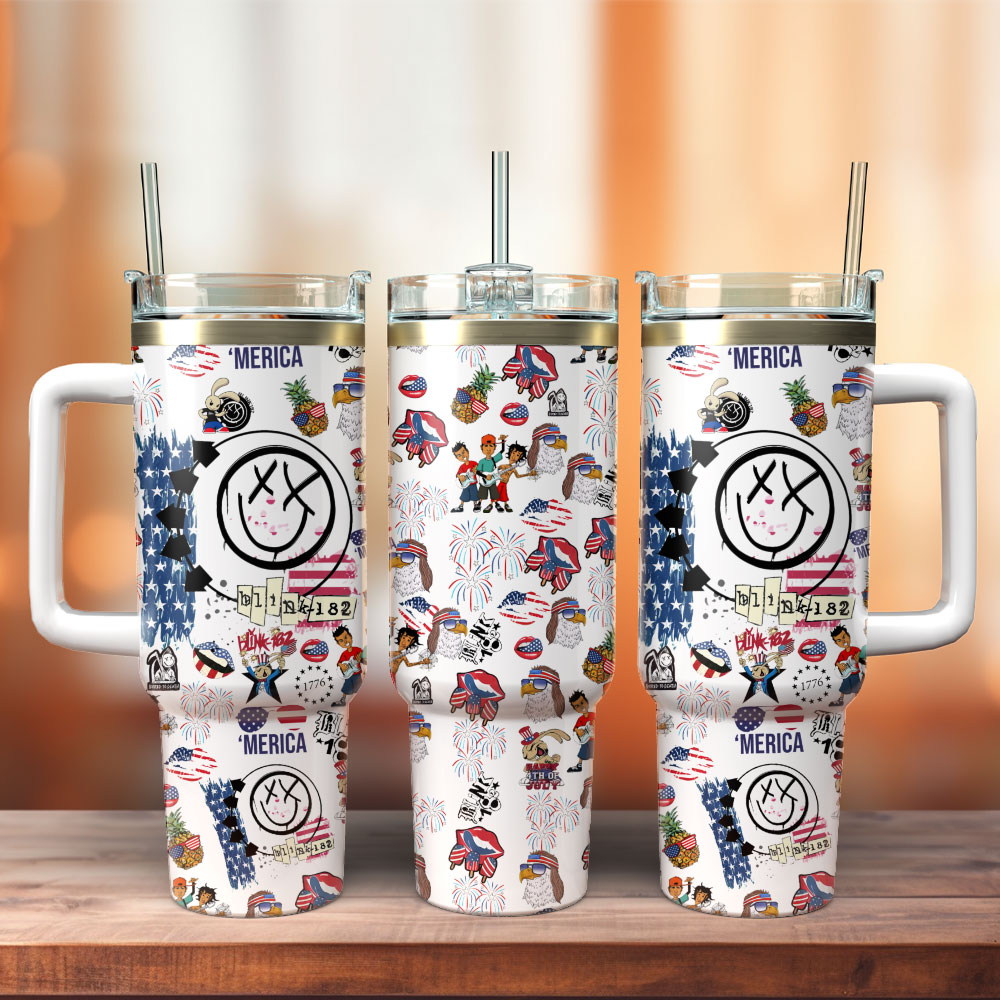 Blink 182 Rock Band Custom Stanley Cup 40 oz 30 oz Tumbler With Handle