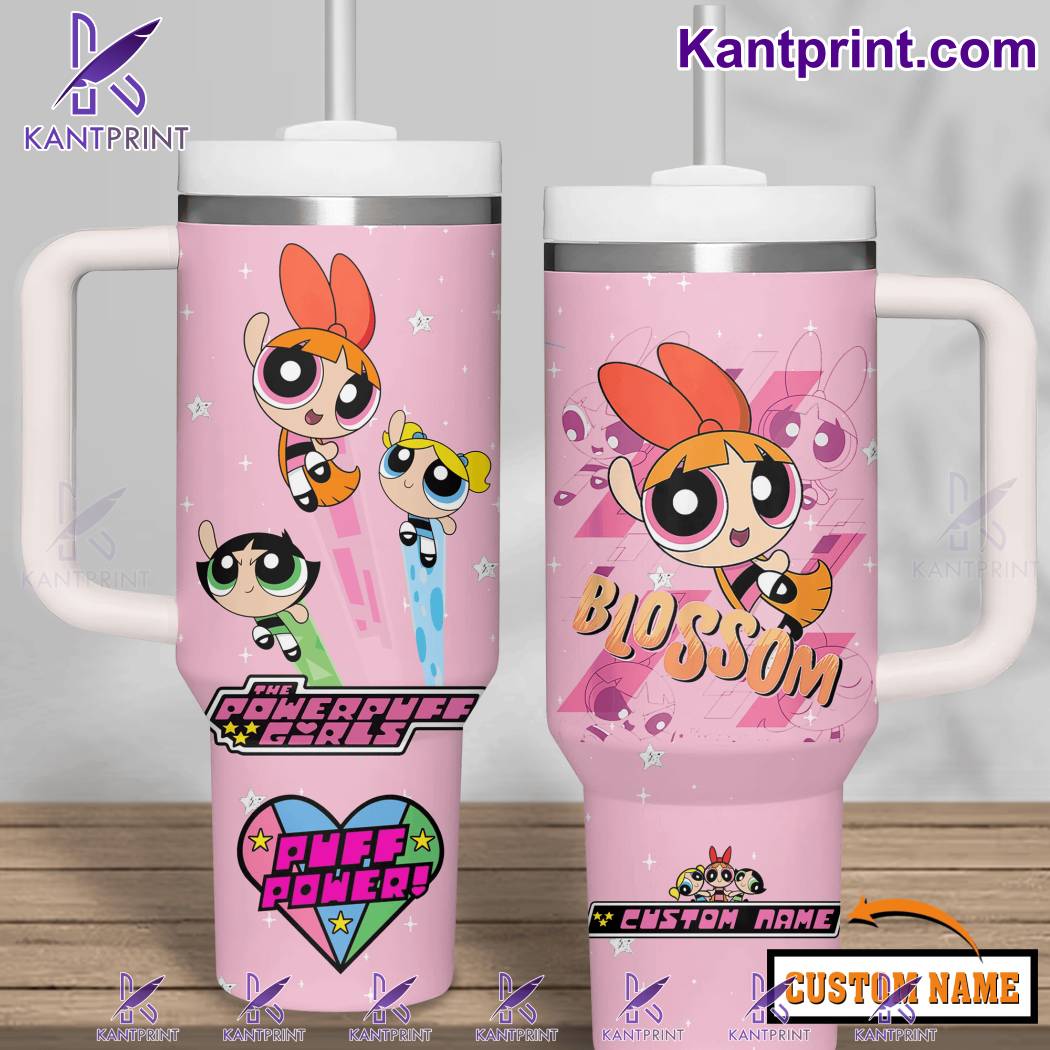 Blossom The Powerpuff Girls Cartoon Custom Stanley Cup 40 oz 30 oz Tumbler With Handle