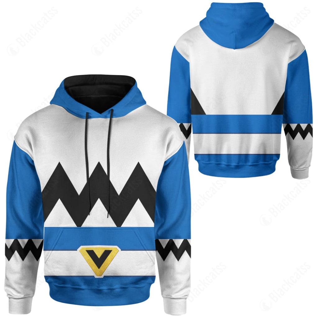 Blue Power Rangers Lost Galaxy Costume Hoodie Sweatshirt T-Shirt Sweatpants Tracksuit - Stormmerch Exclusive